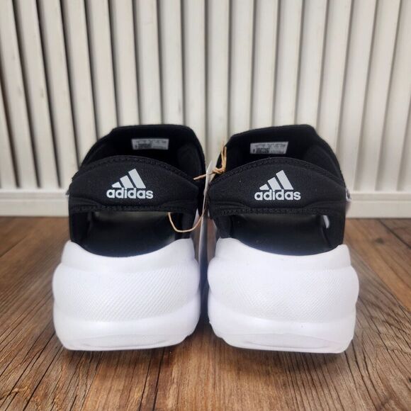 Adidas Mehana Sandals Kid Sz 1 Gray Black White Comfort Adjustable Slides ID7910 - Picture 5 of 11